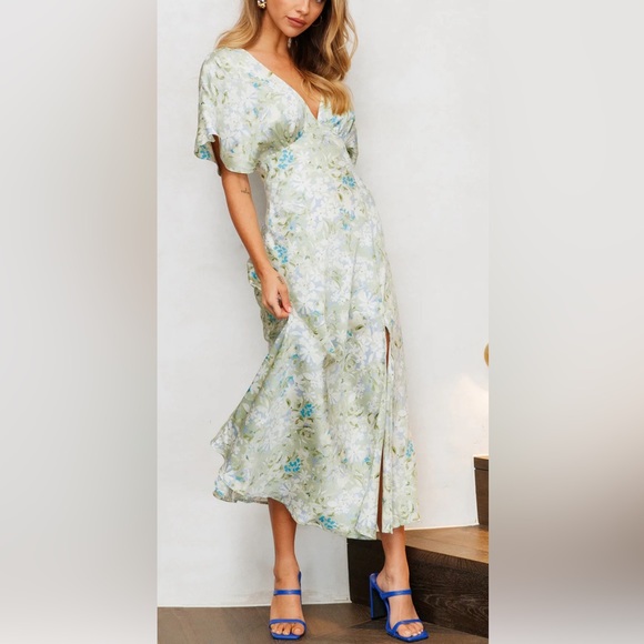 Hello Molly MUCH BETTER MIDI DRESS GREEN,Size S - Picture 2 of 4